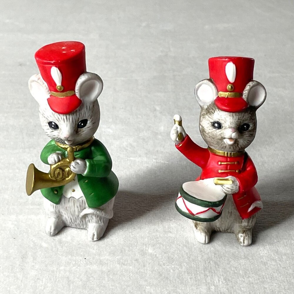 Christmas Mice Frisky Friends Figurine Set Of 2 Lefton Model 04711 Holiday Decor